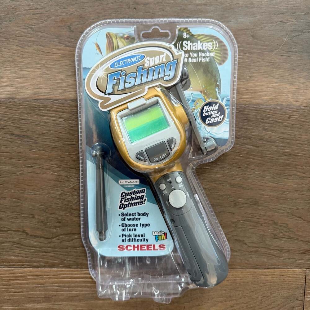 Basic Fun Electronic Sport Fishing Handheld Virtual Reel Game New in Box!